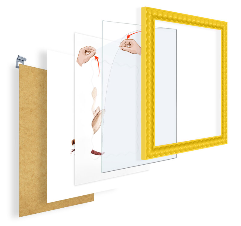 Ramka na zdjęcie z passe-partout Bobbin frame żółta - obrazek 7