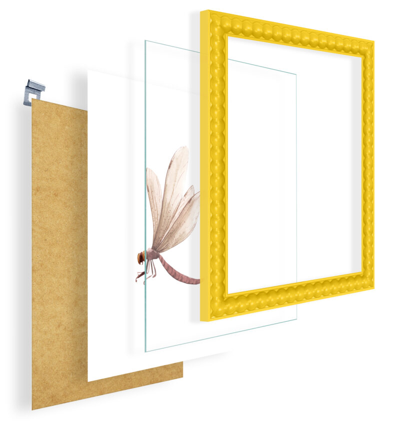 Ramka na zdjęcie z passe-partout Bobbin frame żółta - obrazek 2