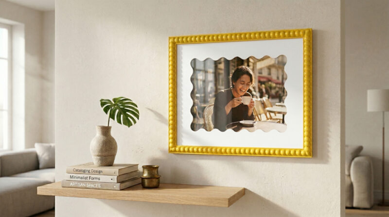 Ramka na zdjęcie z passe-partout Bobbin frame żółta - obrazek 6